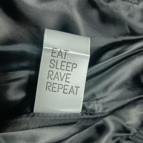 Club Exx LED Light Up Jacket Womens Small Black Hood Rave Bomber Festival Coat - Picture 14 of 14